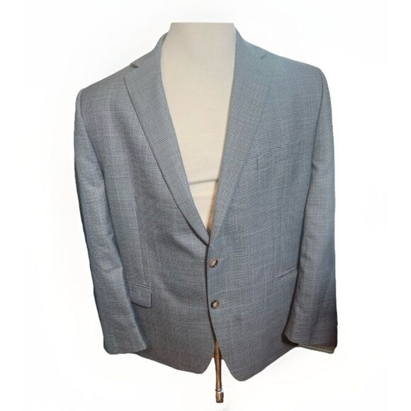 Ralph Lauren Black Label Grey Houndstooth Wool Blazer- Size 48R - Picture 1 of 8